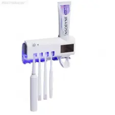 UV Toothbrush Sterilizer/Rechargeable Solar Power LED Disinfection Wall Mounted Toothbrush Holder